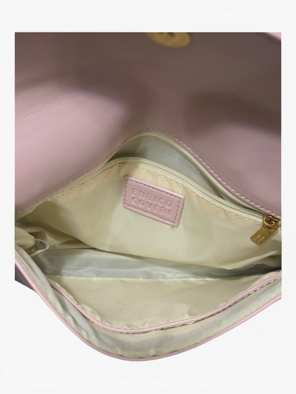 Enrico Coveri Pink Clutch Bag Chain Strap With Cross Body Strap Option 12x7.5x1 - Picture 8 of 13
